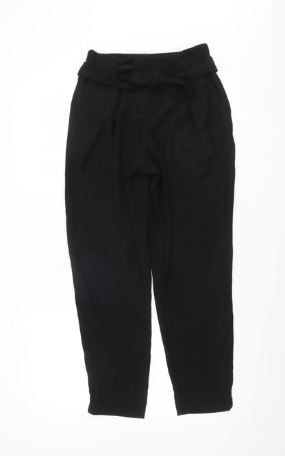 River Island Women’s Black Paperbag Tapered Trousers Size 10