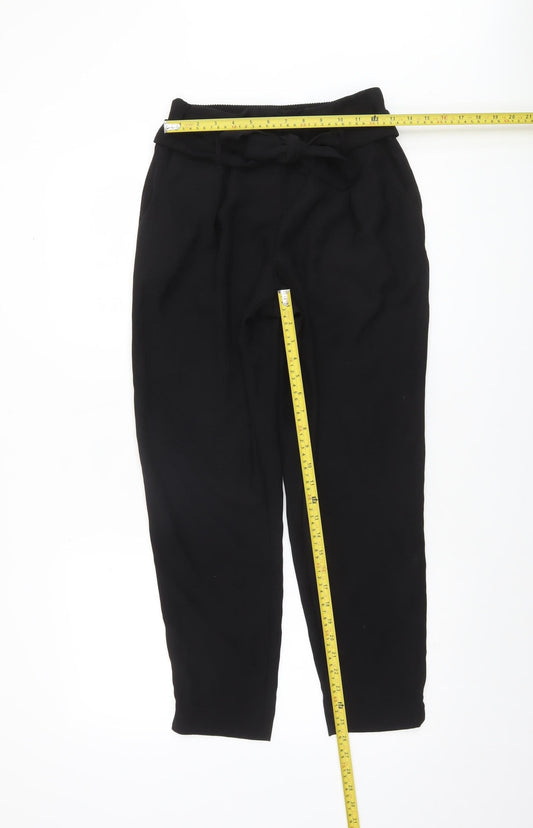 River Island Women’s Black Paperbag Tapered Trousers Size 10