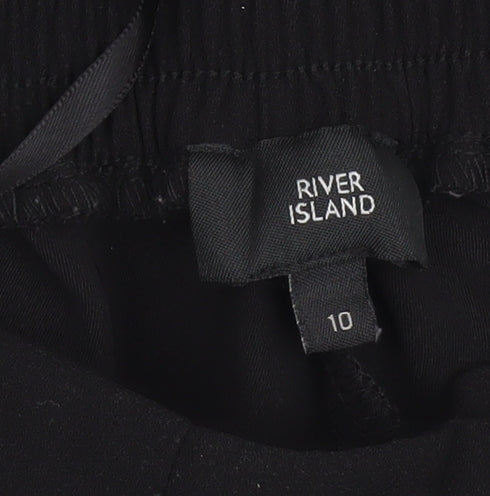 River Island Women’s Black Paperbag Tapered Trousers Size 10