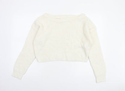 Womens UK Size 10/12 Missguided Ivory Pullover Jumper