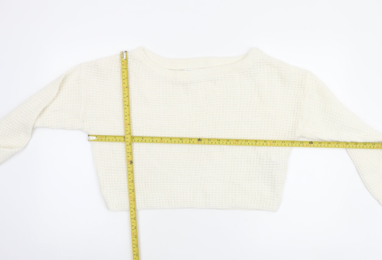 Womens UK Size 10/12 Missguided Ivory Pullover Jumper