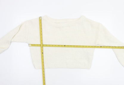 Womens UK Size 10/12 Missguided Ivory Pullover Jumper