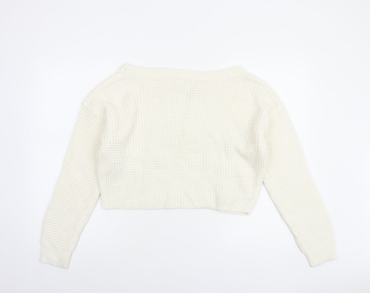 Womens UK Size 10/12 Missguided Ivory Pullover Jumper