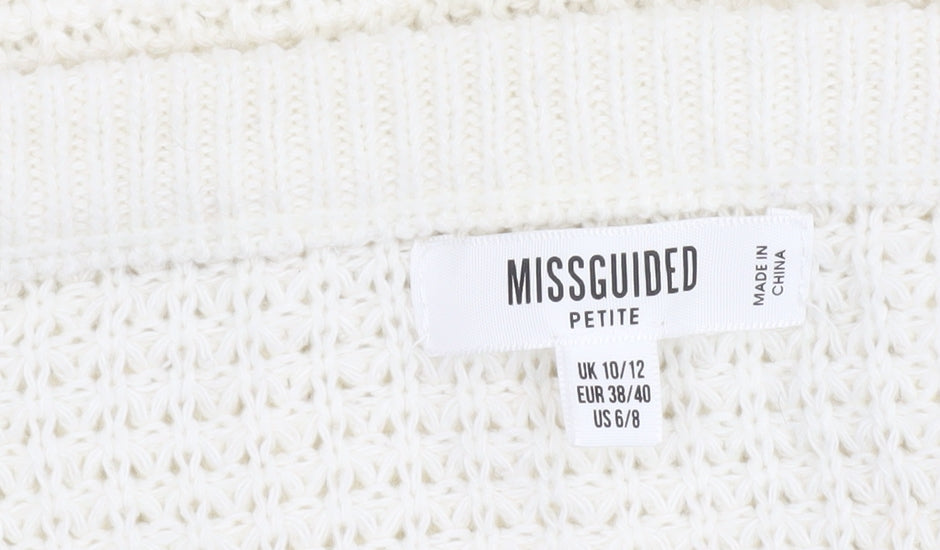 Womens UK Size 10/12 Missguided Ivory Pullover Jumper
