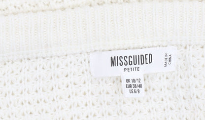 Womens UK Size 10/12 Missguided Ivory Pullover Jumper