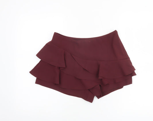 River Island Women Red Size 10 Ruffle Wrap Shorts