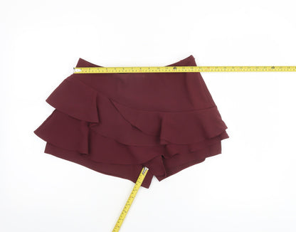 River Island Women Red Size 10 Ruffle Wrap Shorts