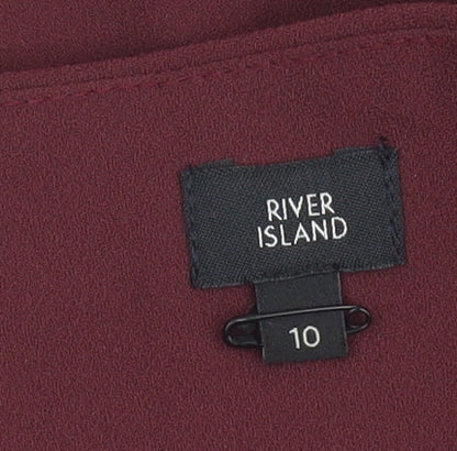 River Island Women Red Size 10 Ruffle Wrap Shorts