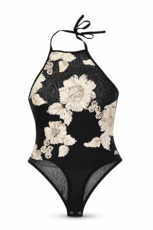 Womens UK Size 12 NAANAA One-Piece Black Bodysuit