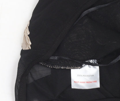 NAANAA Women's Black Floral Halter Bodysuit Size 12 Polyester