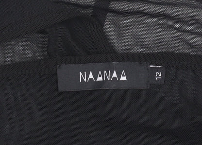 NAANAA Women's Black Floral Halter Bodysuit Size 12 Polyester