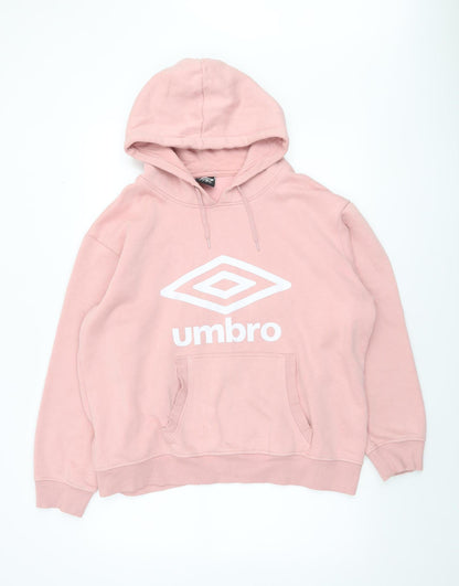 Womens UK Size XL Umbro Pink Pullover Hoodie