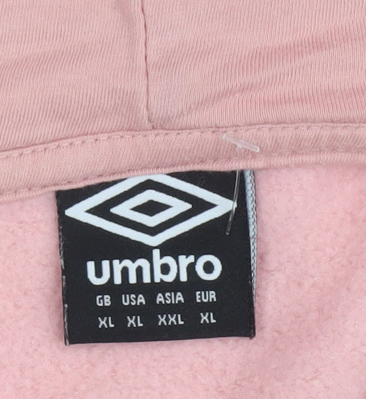 Womens UK Size XL Umbro Pink Pullover Hoodie