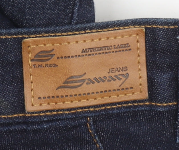 Womens UK Size 8 Sawary Regular Fit Straight Blue Jeans