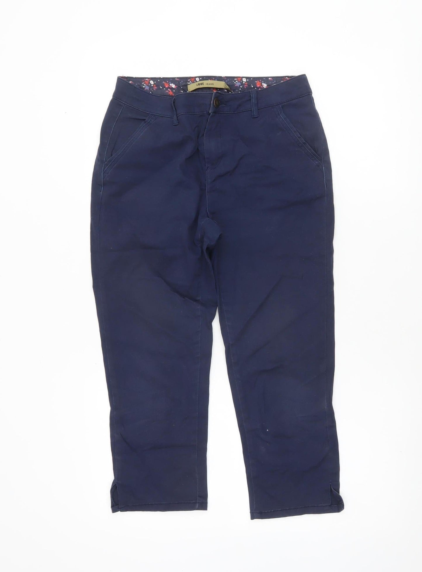 Womens UK Size 8 Love Jeans Regular Fit Chino Blue Trousers