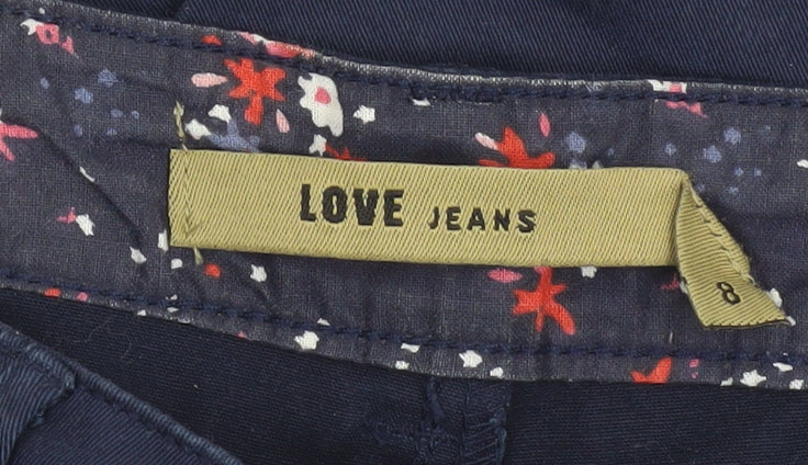 Womens UK Size 8 Love Jeans Regular Fit Chino Blue Trousers