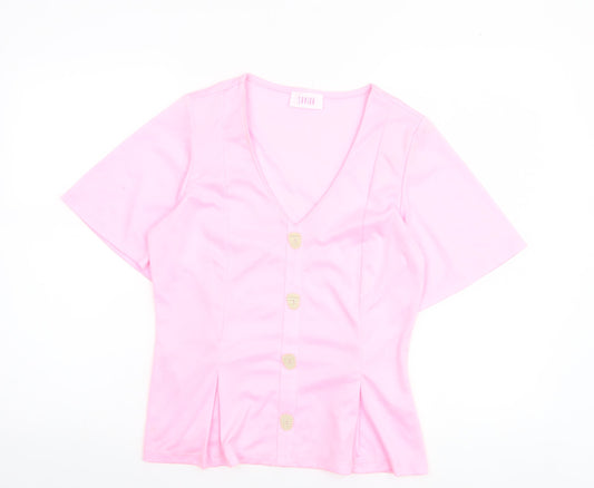 Womens UK Size 10 Savida Pink Basic Blouse