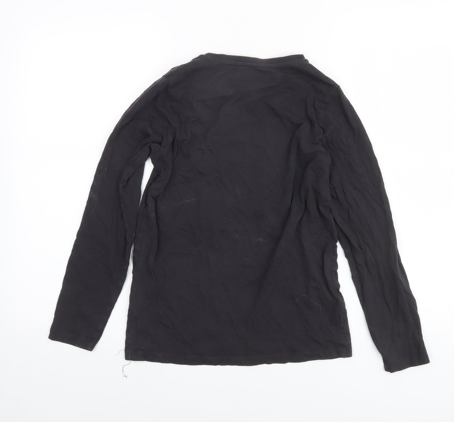 Boys UK Size 11-12 Years Marks and Spencer Black Basic T-Shirt