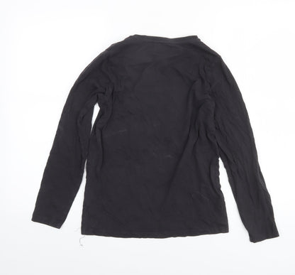 Boys UK Size 11-12 Years Marks and Spencer Black Basic T-Shirt