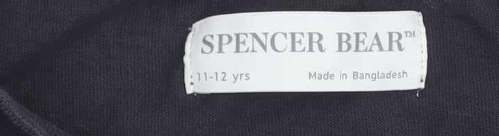 Boys UK Size 11-12 Years Marks and Spencer Black Basic T-Shirt