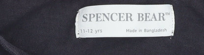 Boys UK Size 11-12 Years Marks and Spencer Black Basic T-Shirt