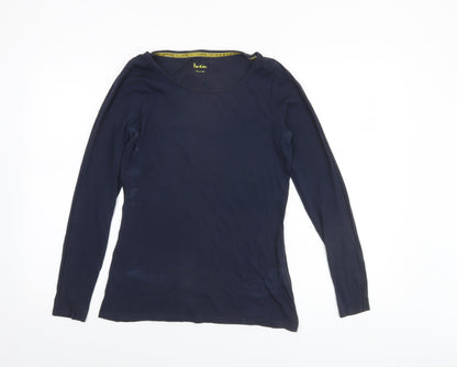 Boden Women's Blue Long Sleeve Cotton Jersey Basic T-Shirt UK 12