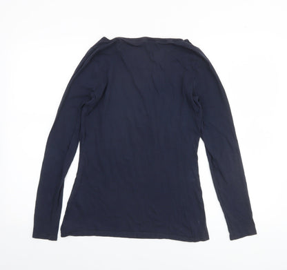 Boden Women's Blue Long Sleeve Cotton Jersey Basic T-Shirt UK 12