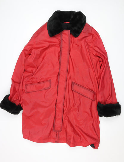 Womens UK Size XL Dennis Basso Red Overcoat