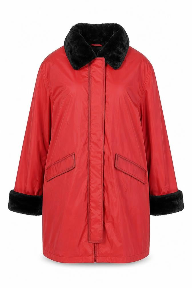 Womens UK Size XL Dennis Basso Red Overcoat