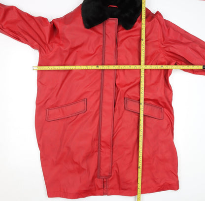 Womens UK Size XL Dennis Basso Red Overcoat