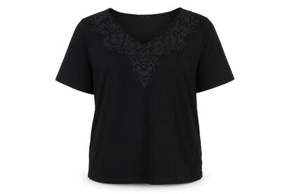 Womens UK Size 18 Spirit Black Basic T-Shirt