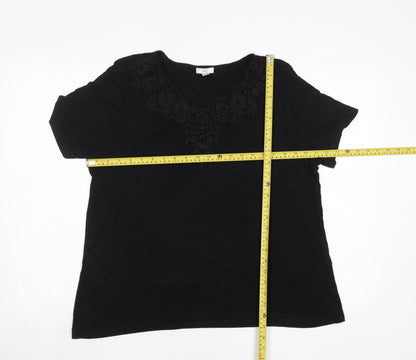 Womens UK Size 18 Spirit Black Basic T-Shirt