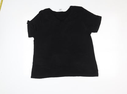 Womens UK Size 18 Spirit Black Basic T-Shirt