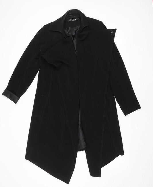 Womens UK Size 8 Love Label Black Overcoat