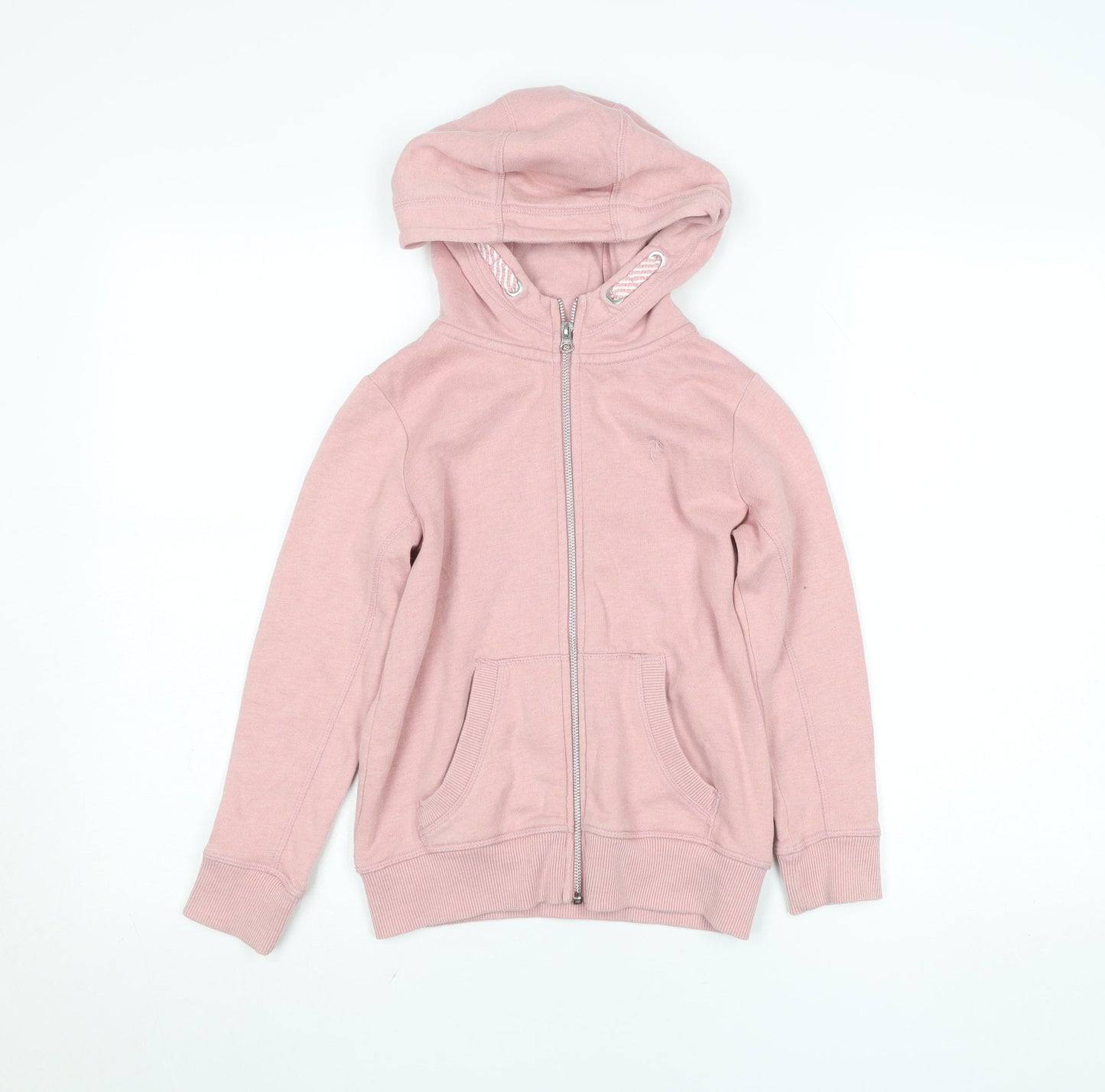 Next Girls Pink Full Zip Hoodie 8 Years Cotton Blend Fleece Sweatshirt