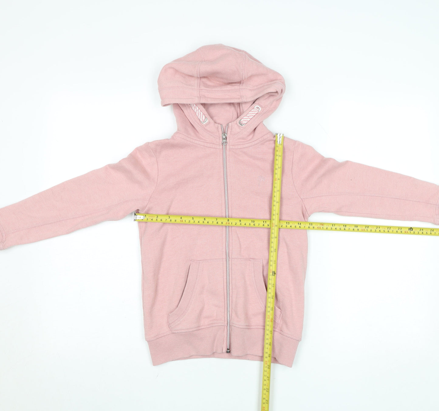 Next Girls Pink Full Zip Hoodie 8 Years Cotton Blend Fleece Sweatshirt