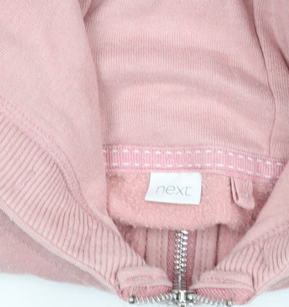Next Girls Pink Full Zip Hoodie 8 Years Cotton Blend Fleece Sweatshirt