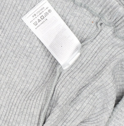 GapBody Women’s Grey V-Neck Rib Knit Pullover Jumper Size L