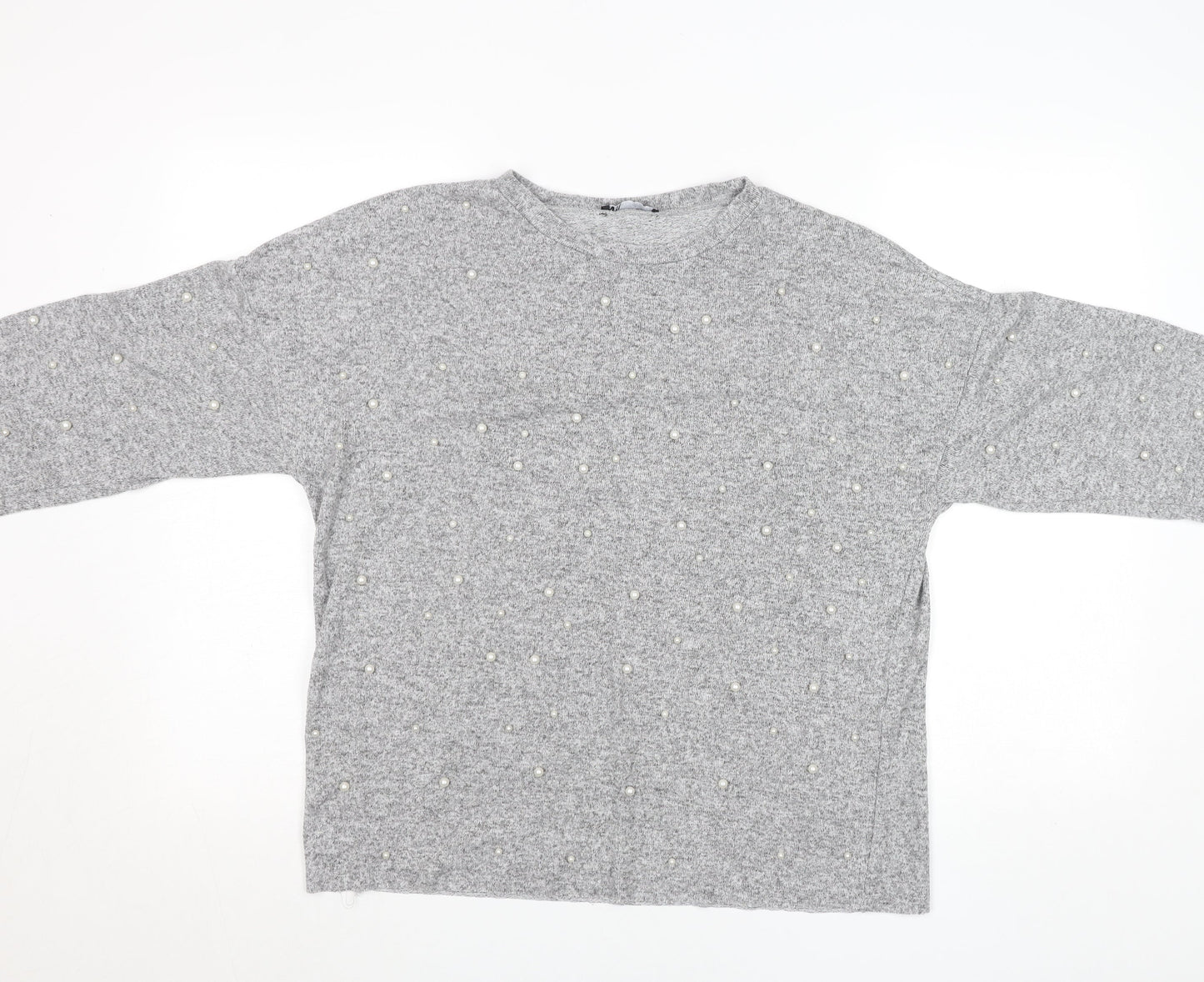 Womens UK Size M Zara Grey Basic Blouse