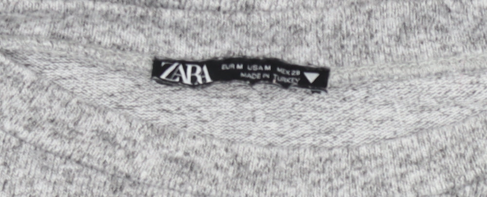 Womens UK Size M Zara Grey Basic Blouse