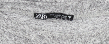 Womens UK Size M Zara Grey Basic Blouse