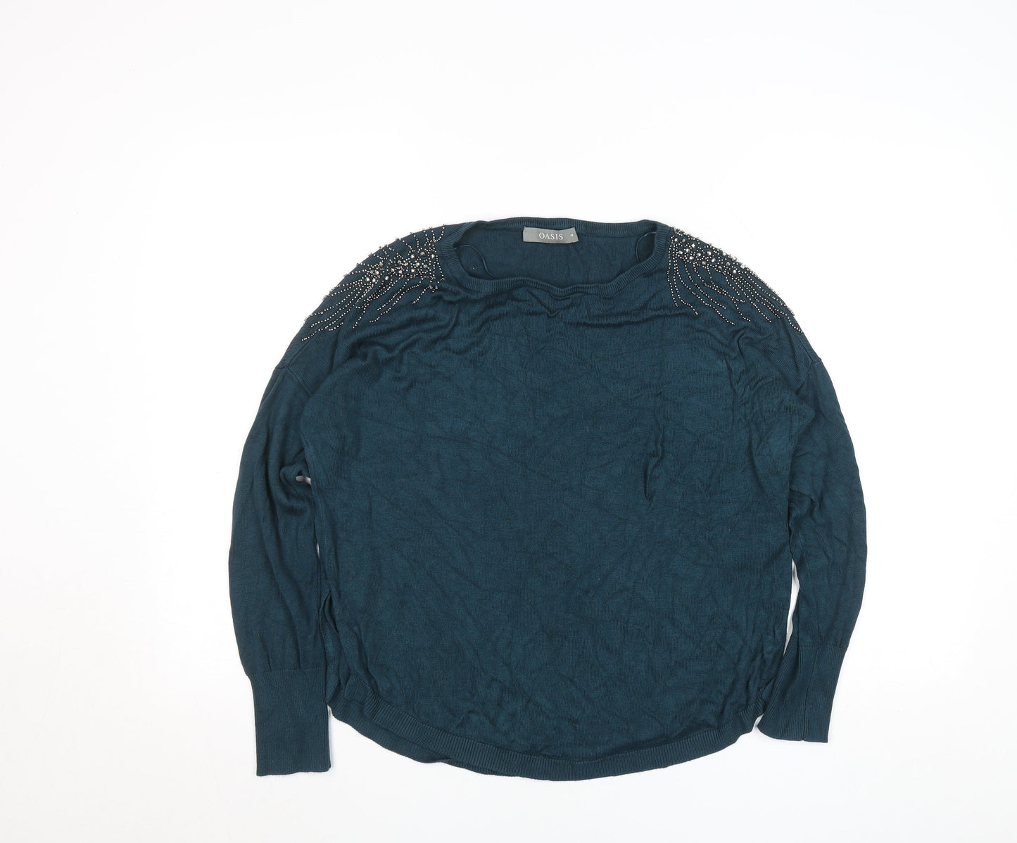 Womens UK Size M Oasis Blue Basic Blouse
