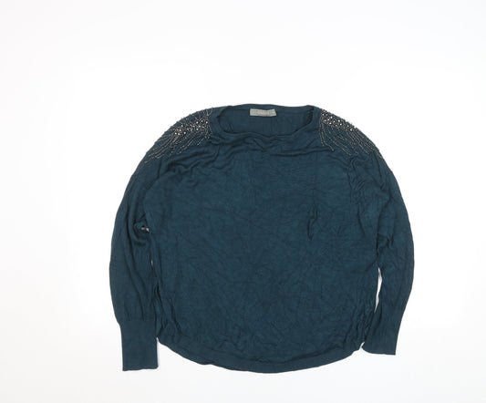 Womens UK Size M Oasis Blue Basic Blouse