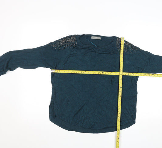 Womens UK Size M Oasis Blue Basic Blouse