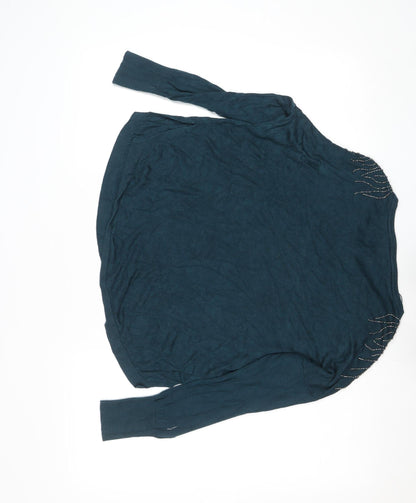 Womens UK Size M Oasis Blue Basic Blouse