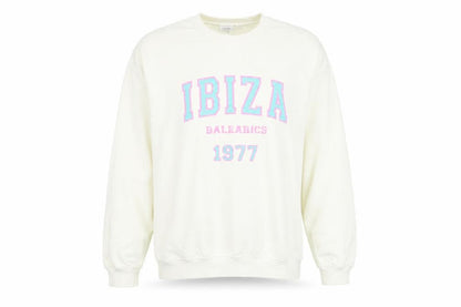 Womens UK Size L Rainbow Colours White Pullover Sweatshirt