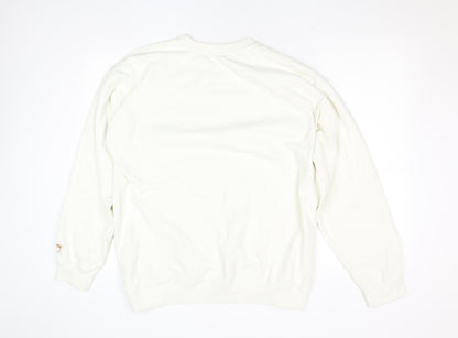 Womens UK Size L Rainbow Colours White Pullover Sweatshirt