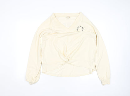 Womens UK Size M River Island Beige Pullover Sweatshirt