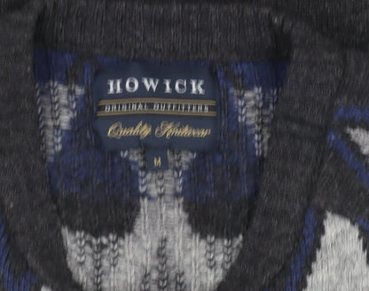 Howick Men's Grey Argyle Lambswool Jumper Size M