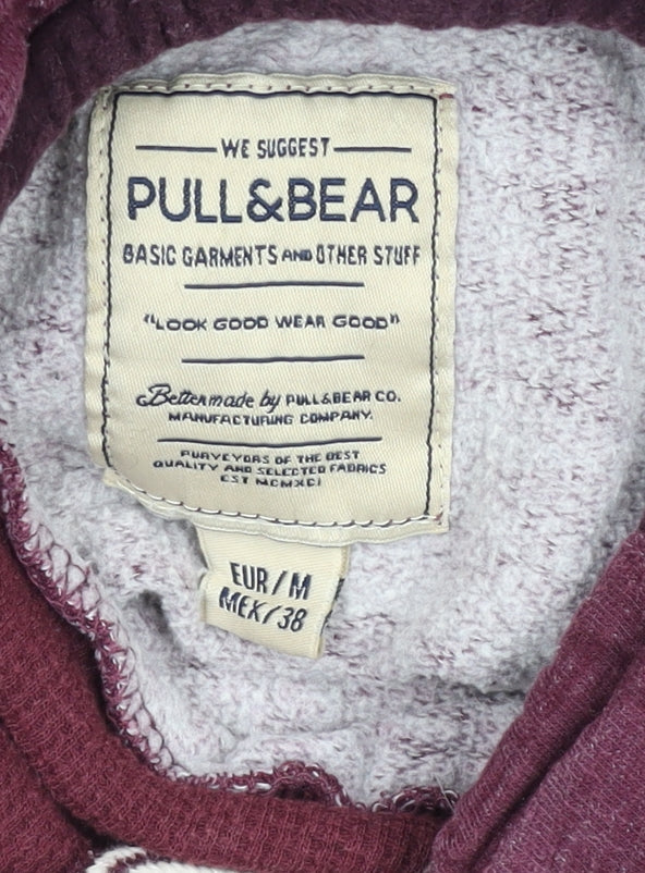 Mens UK Size M Pull & Bear Red Pullover Sweatshirt